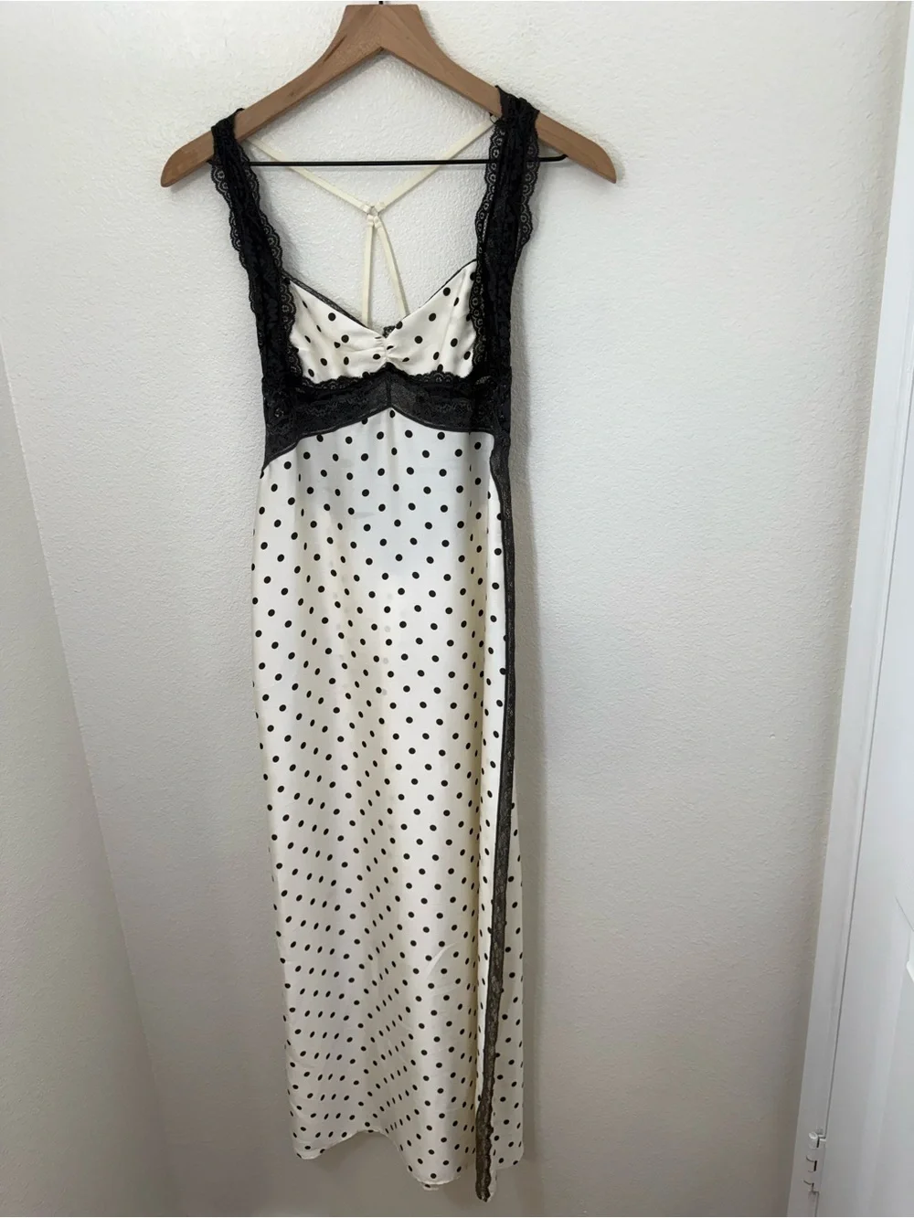 Free People Just Dreamy Black and White Polka Dot Maxi Dress XS